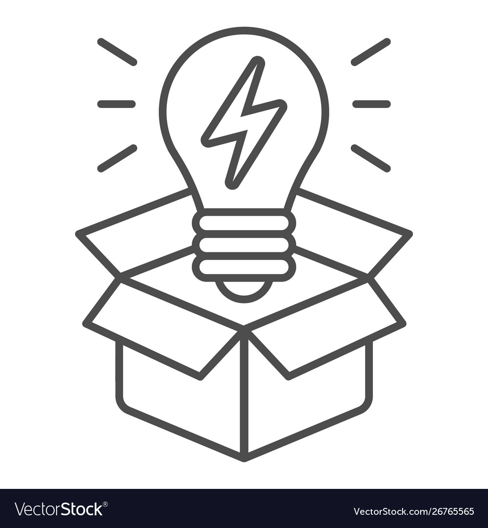 Lightbulb in Box - Idea Icon