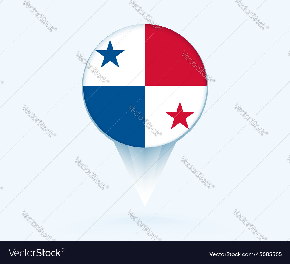 Map pointer with flag of panama
