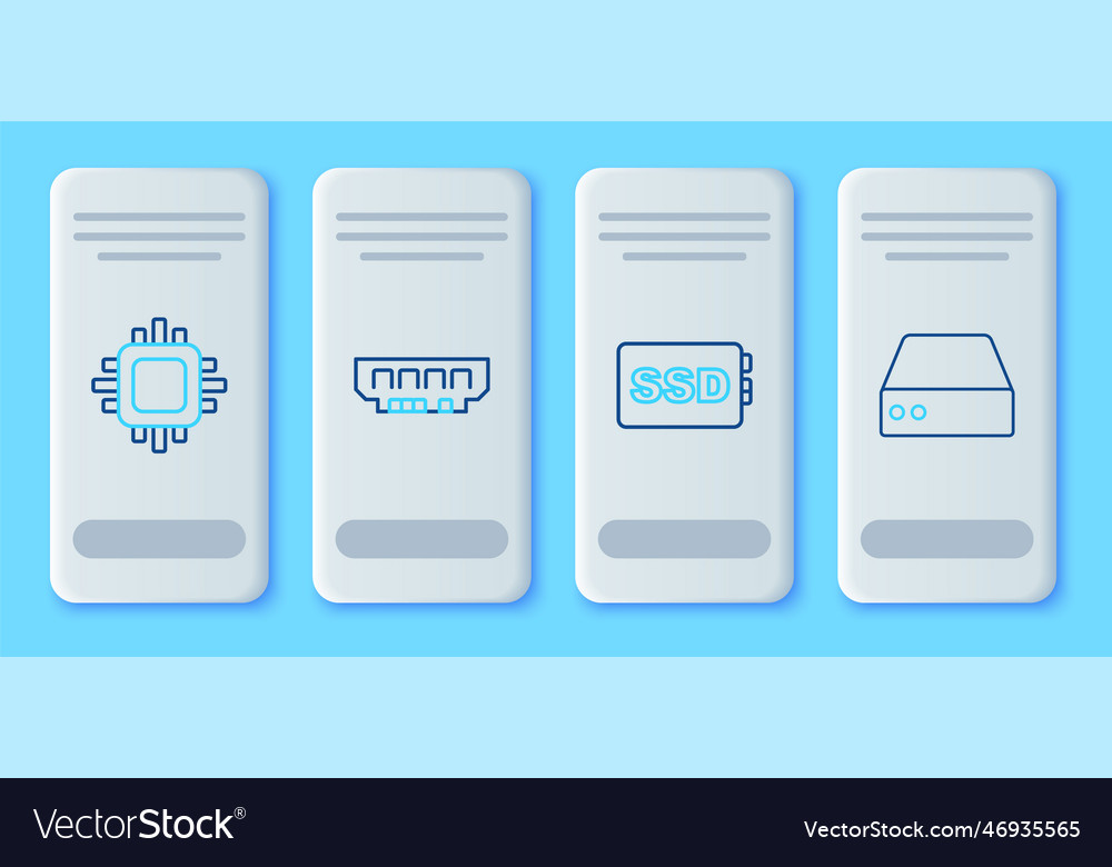 Setzen Sie Zeilentreiber zufälligen Zugriff Speicher ssd Karte vector image Setzen Sie Zeilentreiber zufälligen Zugriff Speicher ssd Karte