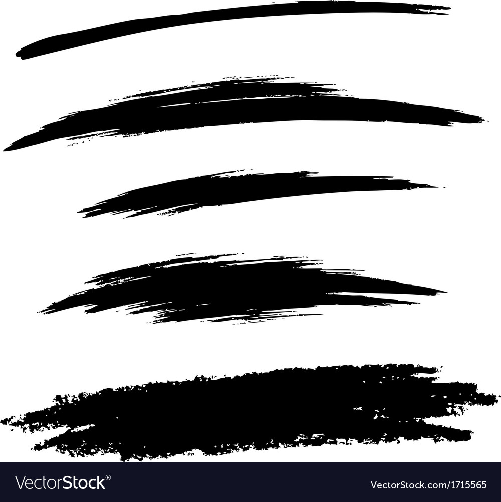 Set of Hand Drawn Grunge Brush Lines Royalty Free Vector