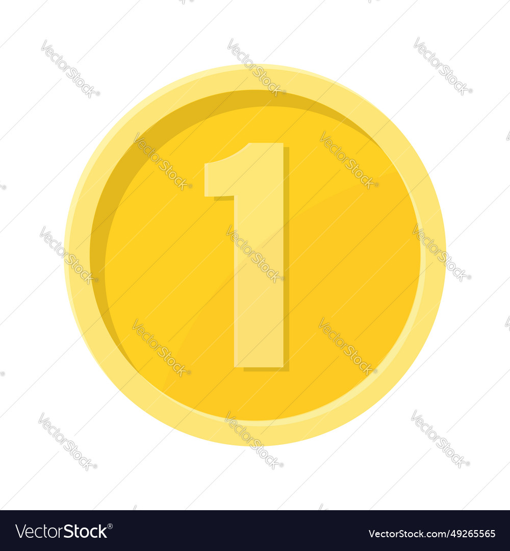 Simple of coin with number one concept