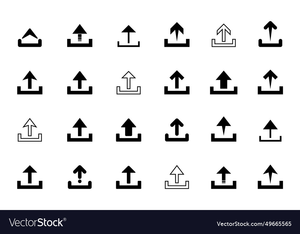 Upload icon set collection in flat style vector image Upload icon set collection in flat style