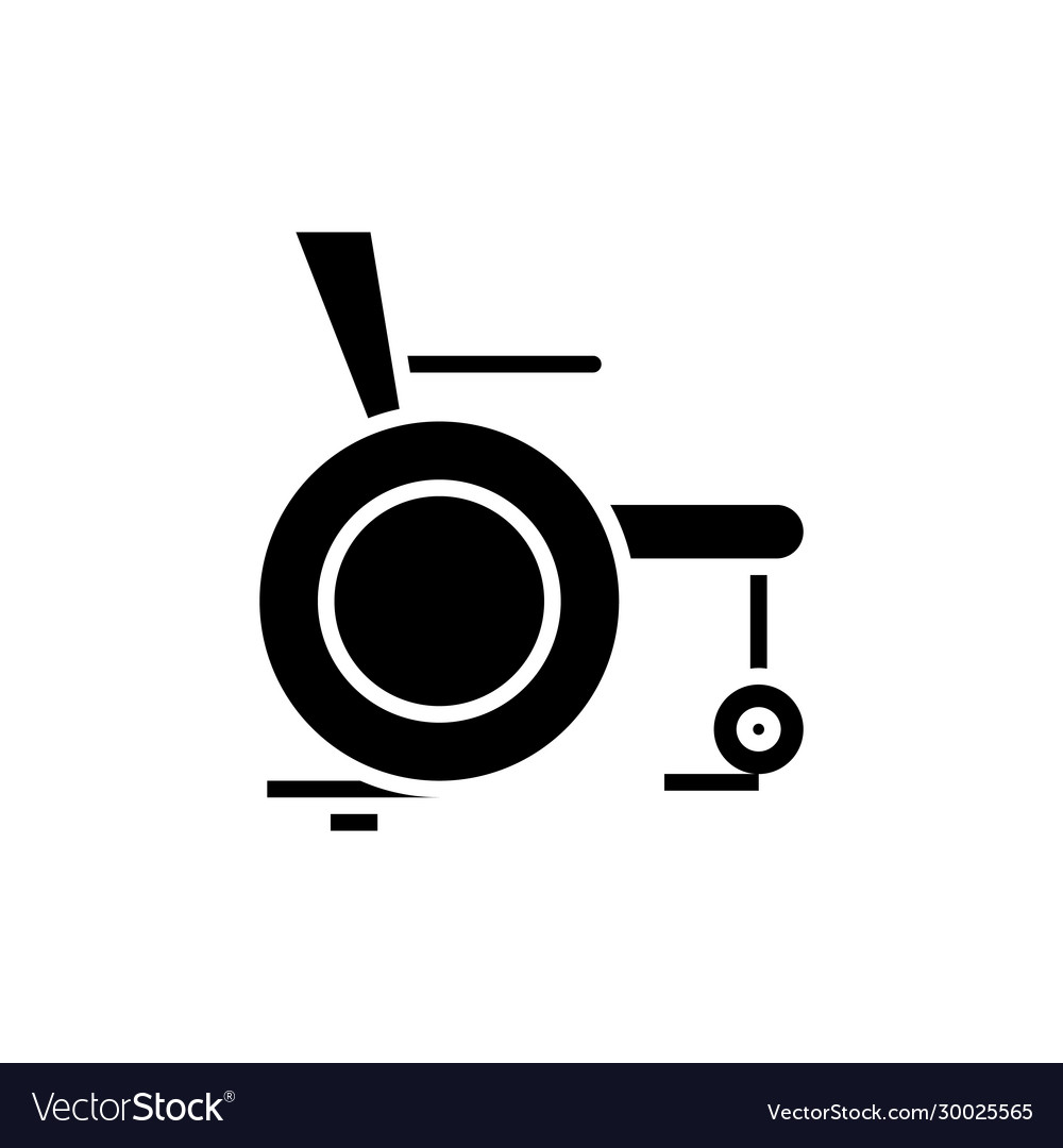 Wheelchair black icon concept Royalty Free Vector Image