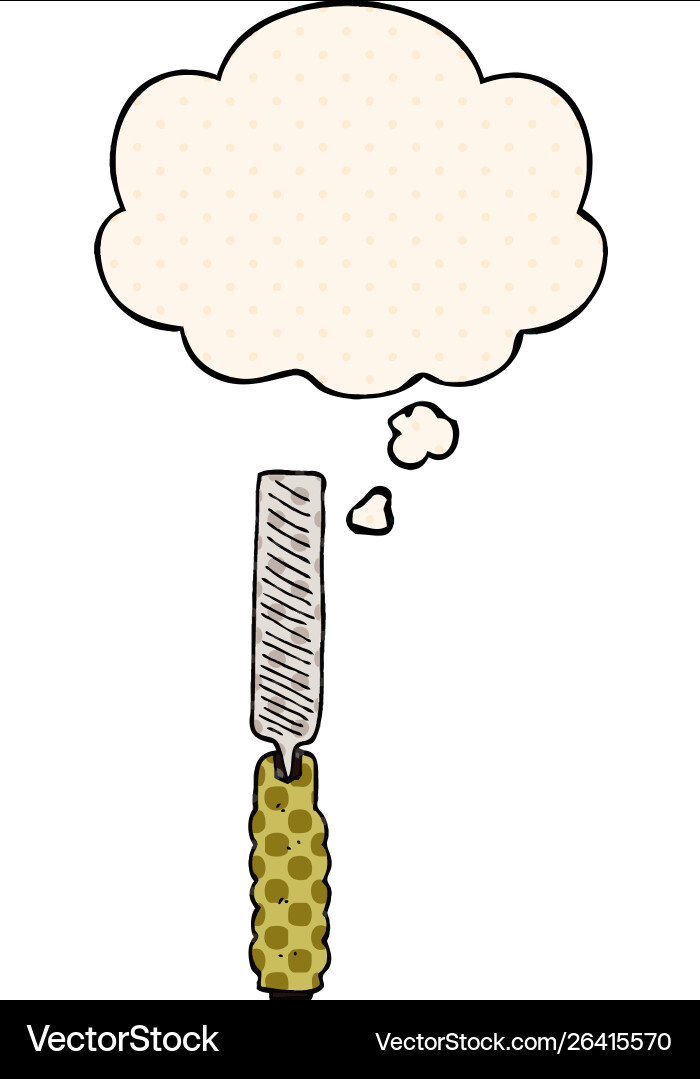 Cartoon metal file and thought bubble in comic Vector Image
