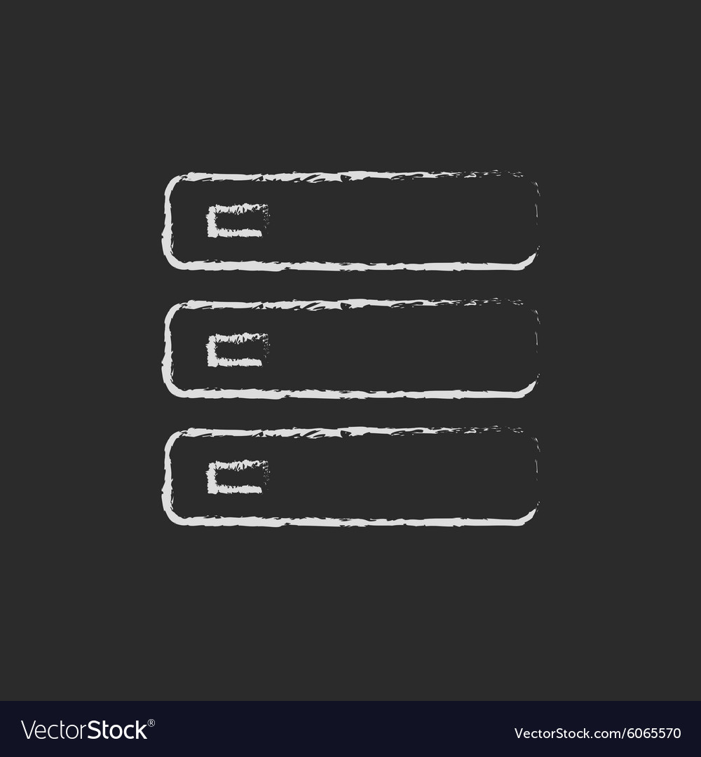 Computer server icon drawn in chalk