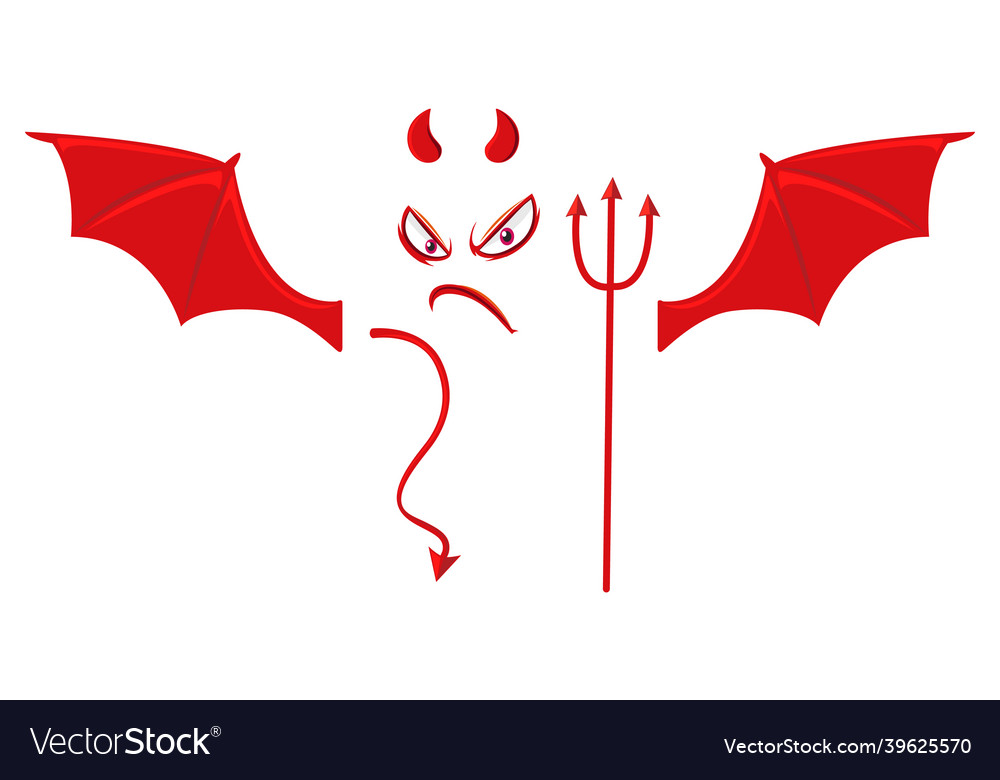 Evil face with devil element Royalty Free Vector Image