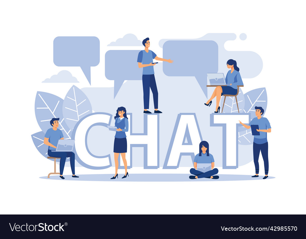 Flat colorful of communication via the internet vector image Flat colorful of communication via the internet