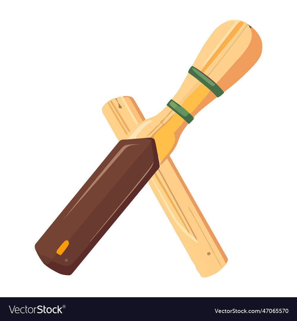 Fun cartoon cricket bat icon Royalty Free Vector Image