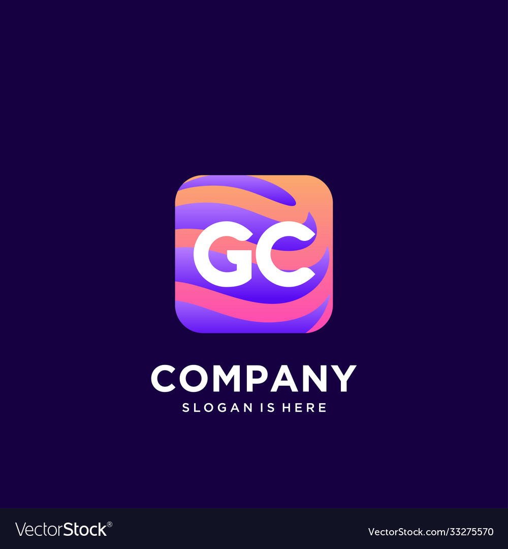 Gc initial logo with colorful template vector image Gc initial logo with colorful template