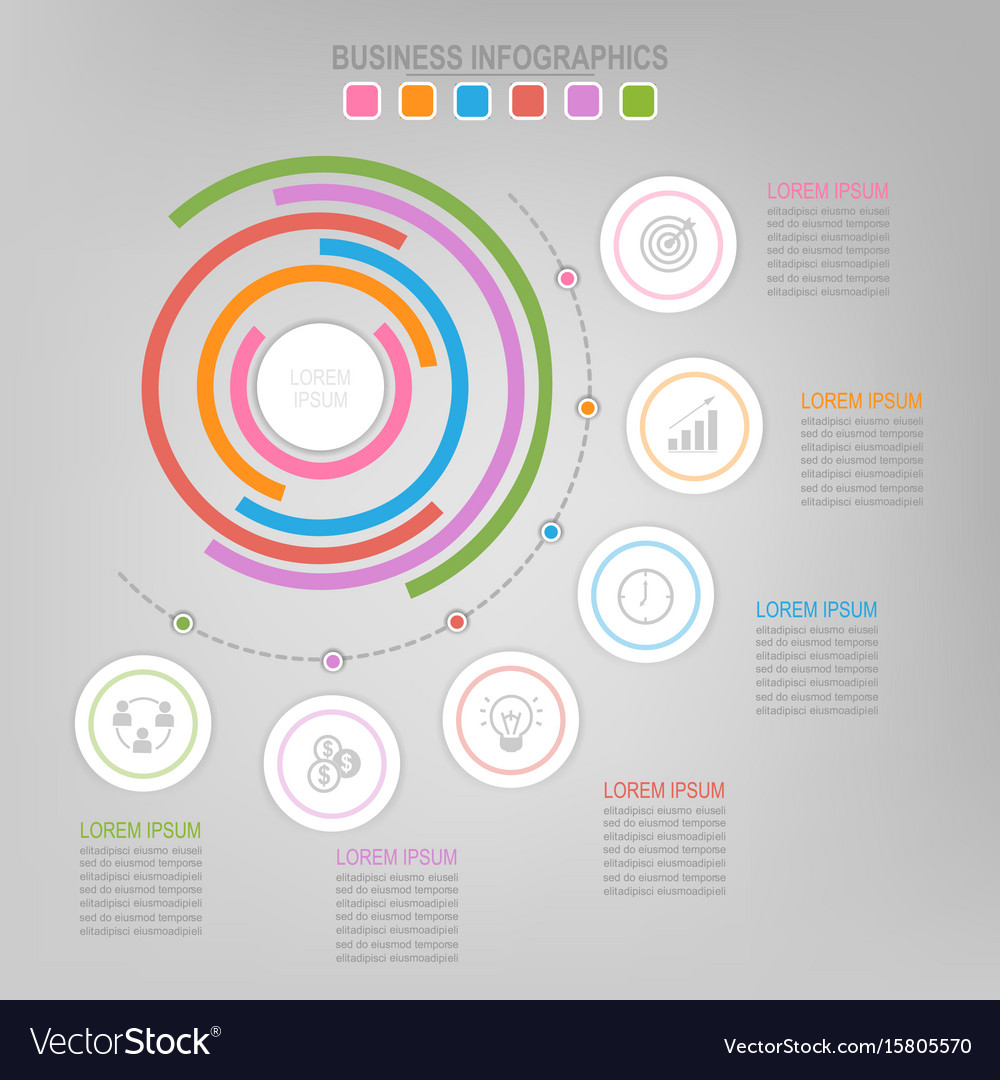 Infographic of circle element flat design