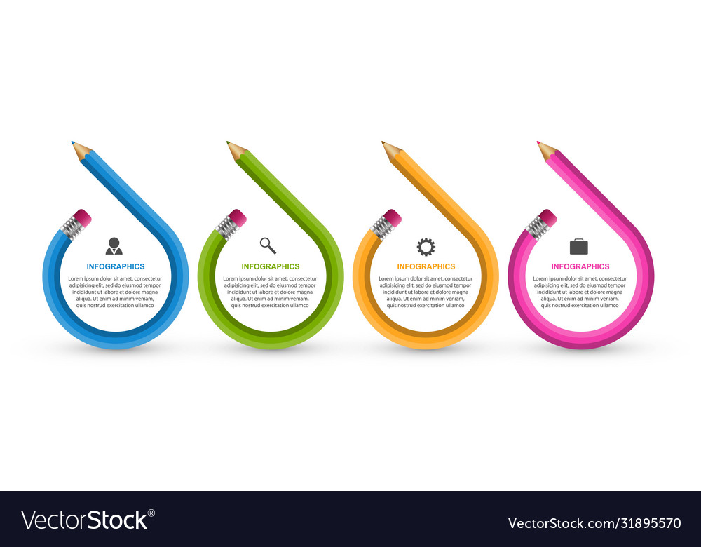 Infographics template with pencil can be used