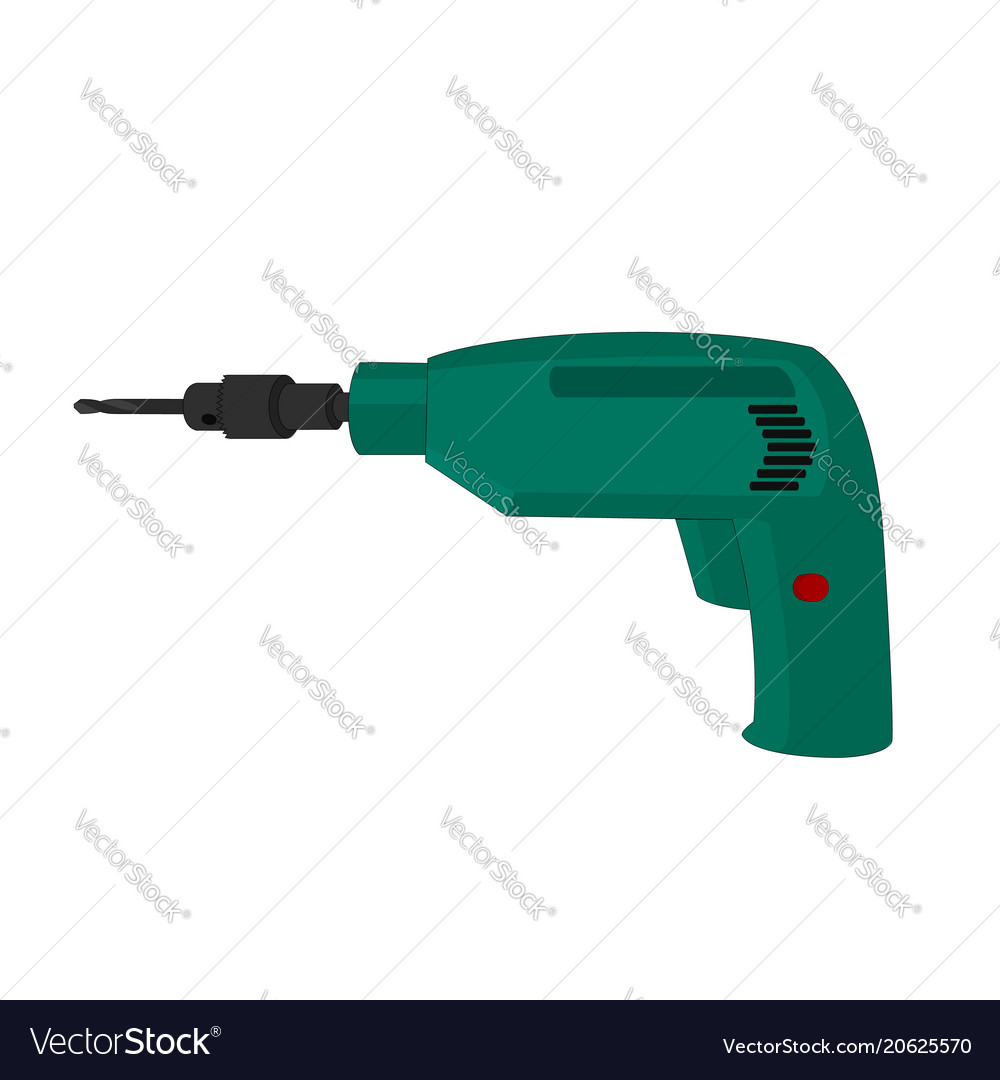 Isolated electric drill tools Royalty Free Vector Image