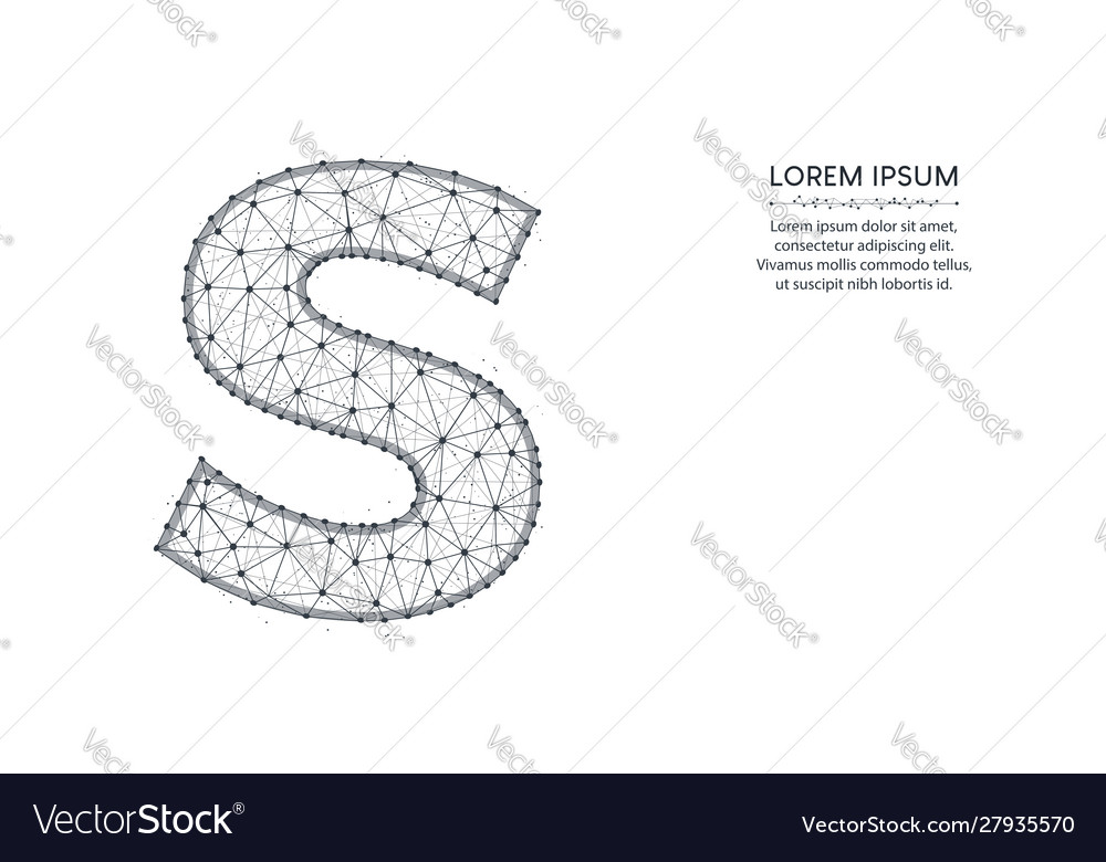Low Poly Letter S - Geometric Shape