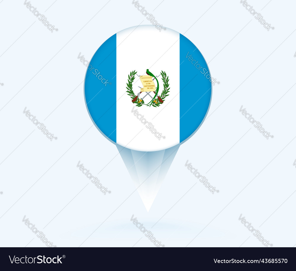 Map pointer with flag of guatemala