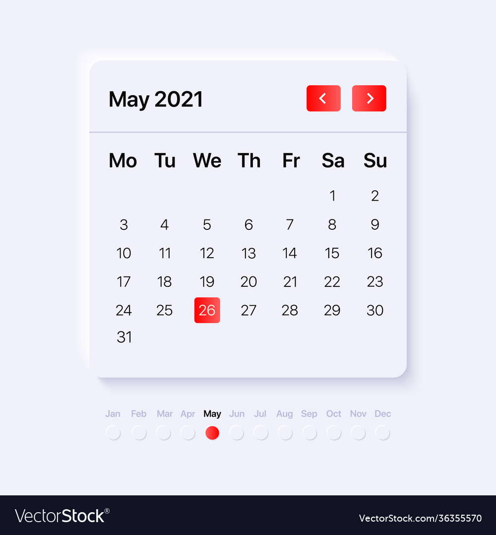 Neumorphic Calendar Widget Template