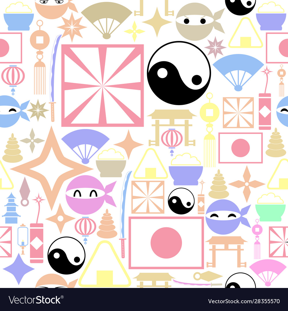 Ninja seamless pattern background icon
