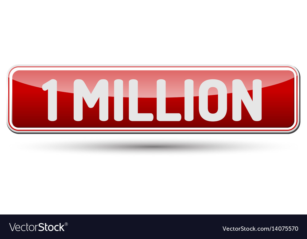 One million - abstract beautiful button with text