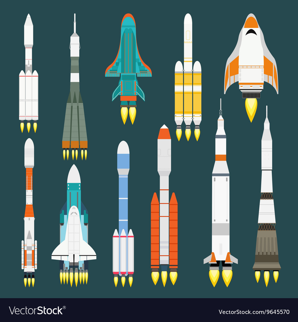 Rocket set Royalty Free Vector Image - VectorStock