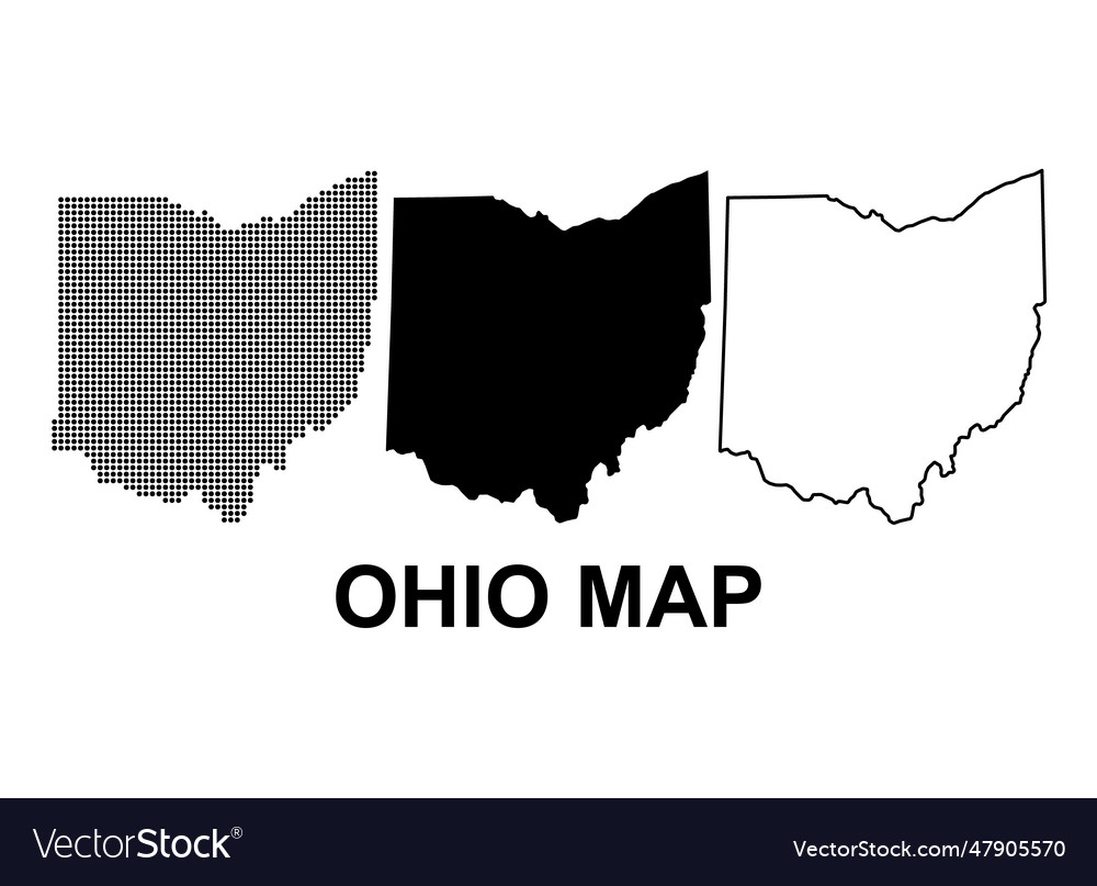 Set of ohio map united states of america flat Vector Image