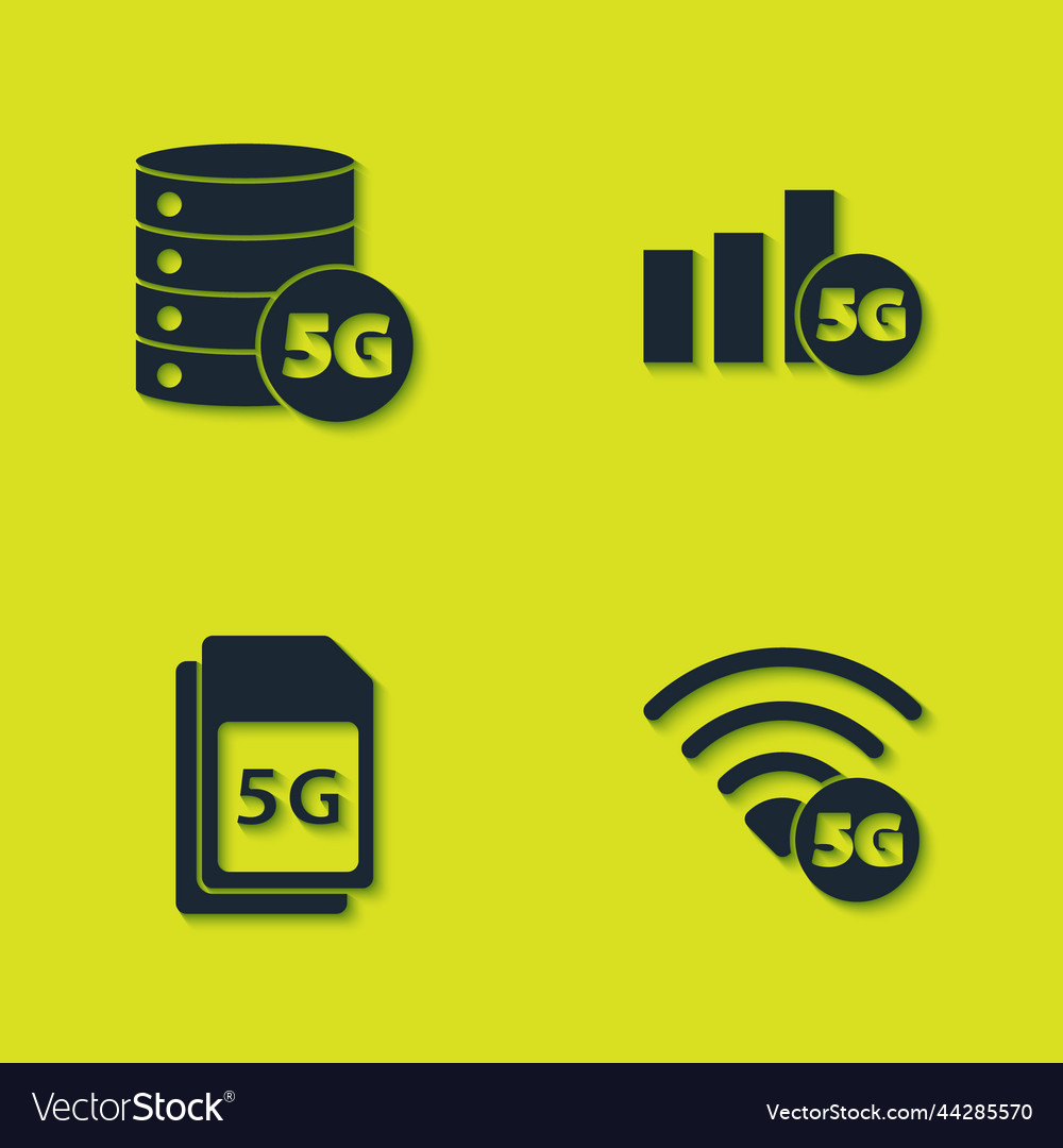 Set server 5g network sim card and icon