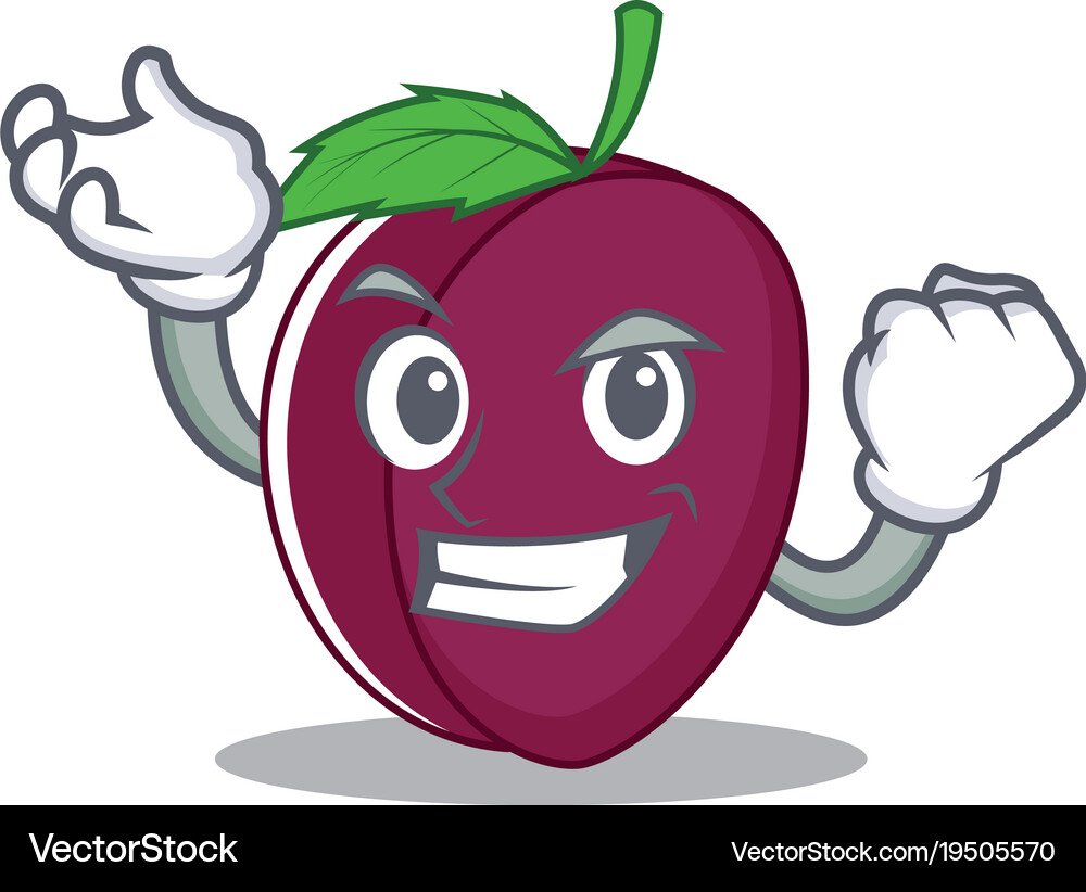 Successful Plum Character Cartoon Style Royalty Free Vector