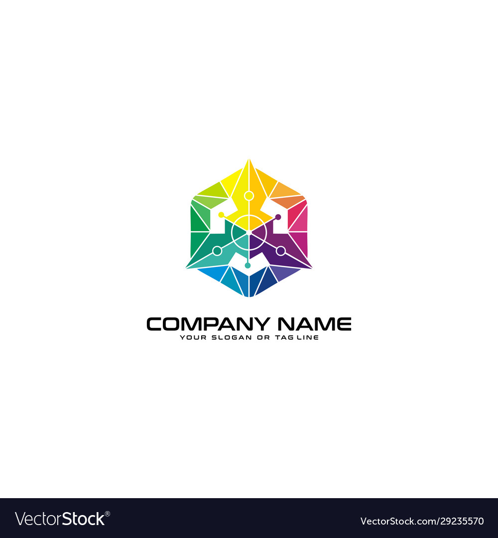 Triangle tech abstract colorful logo cubes