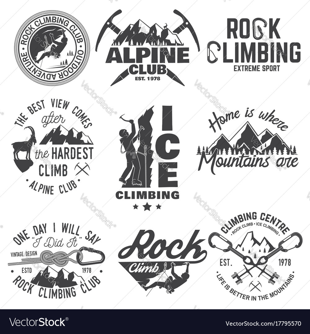 Vintage typography design with climber carabiner Vector Image