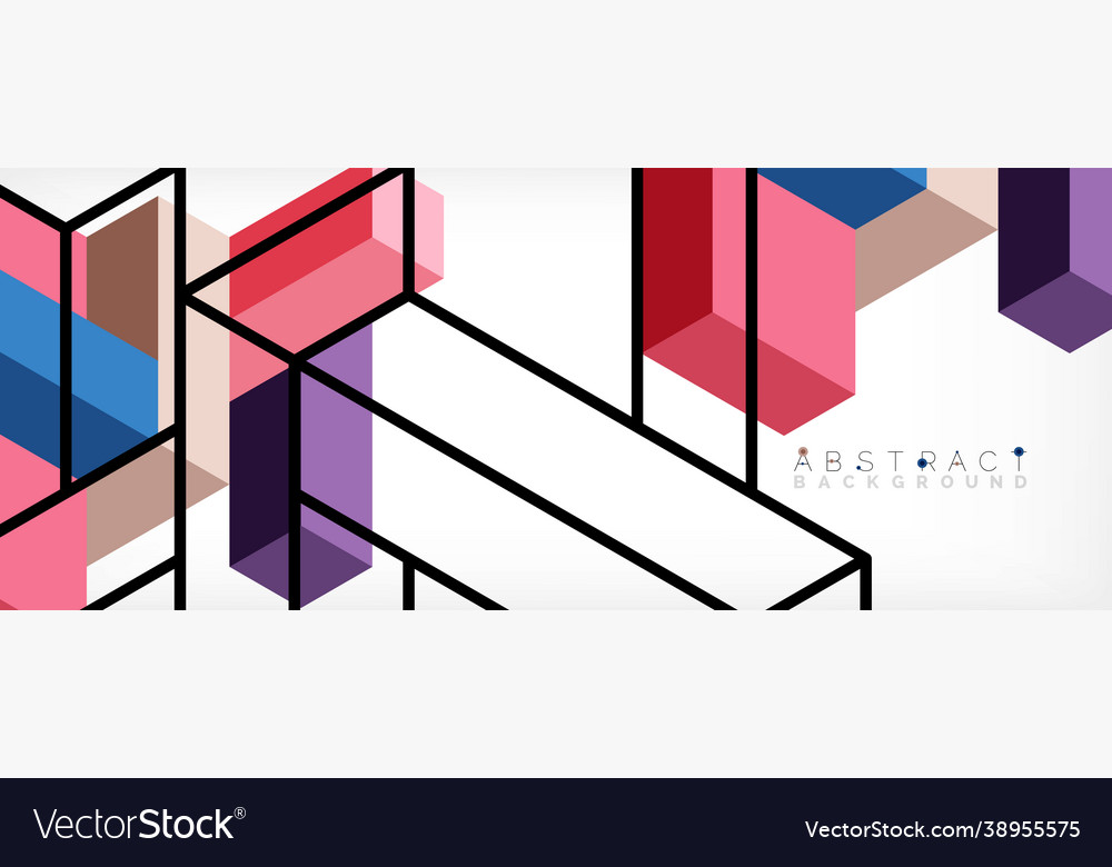 Abstract background 3d cubes cubic elements vector image Abstract background 3d cubes cubic elements