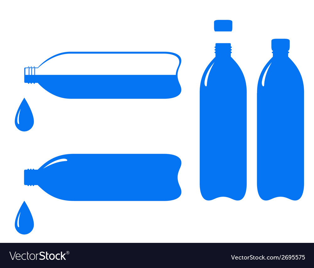 Bottle and falling water drop Royalty Free Vector Image