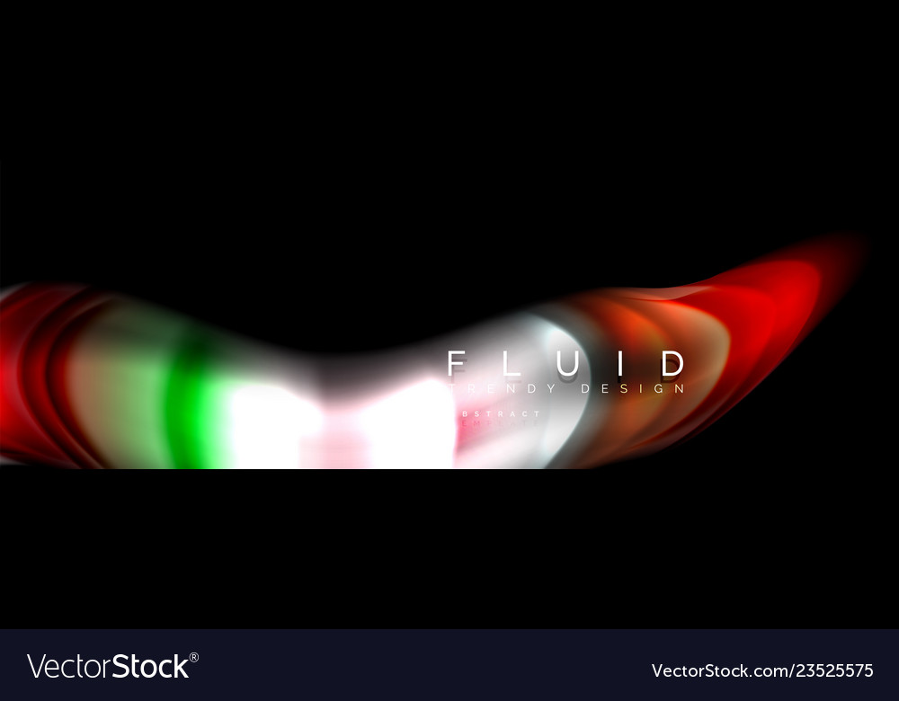 Bright colorful liquid fluid lines on black