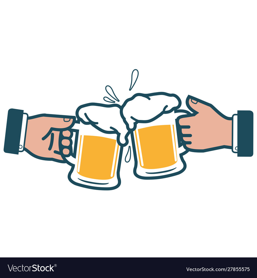 Businessmen toasting with beer