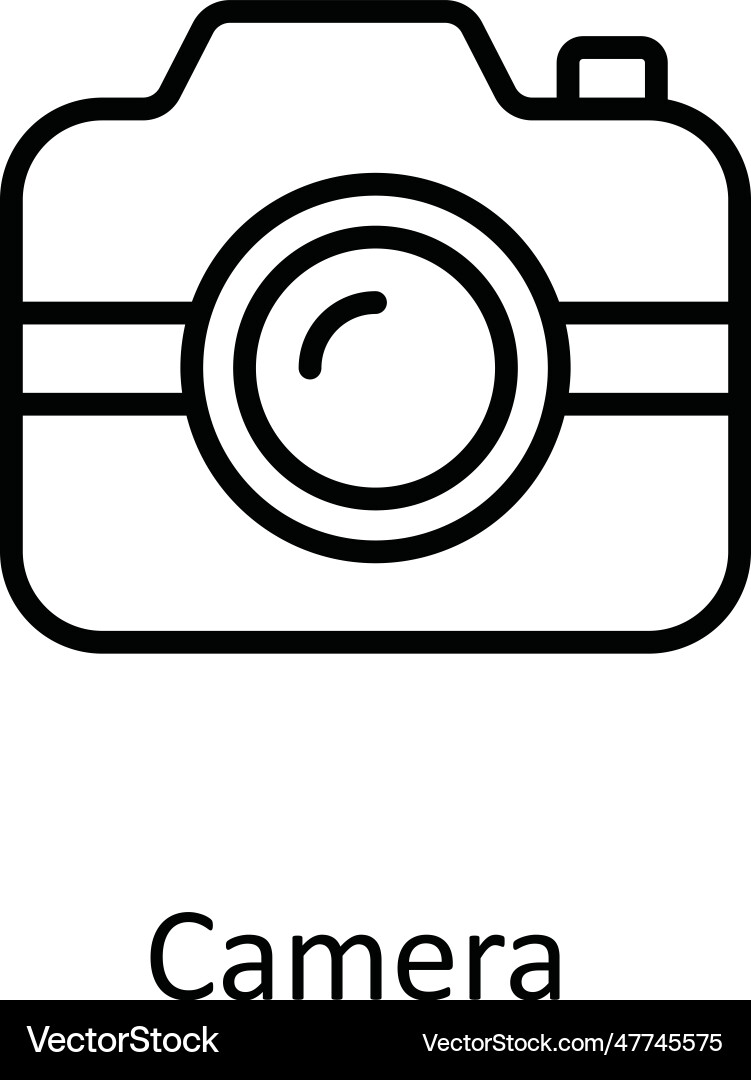 Camera outline icon design e Royalty Free Vector Image