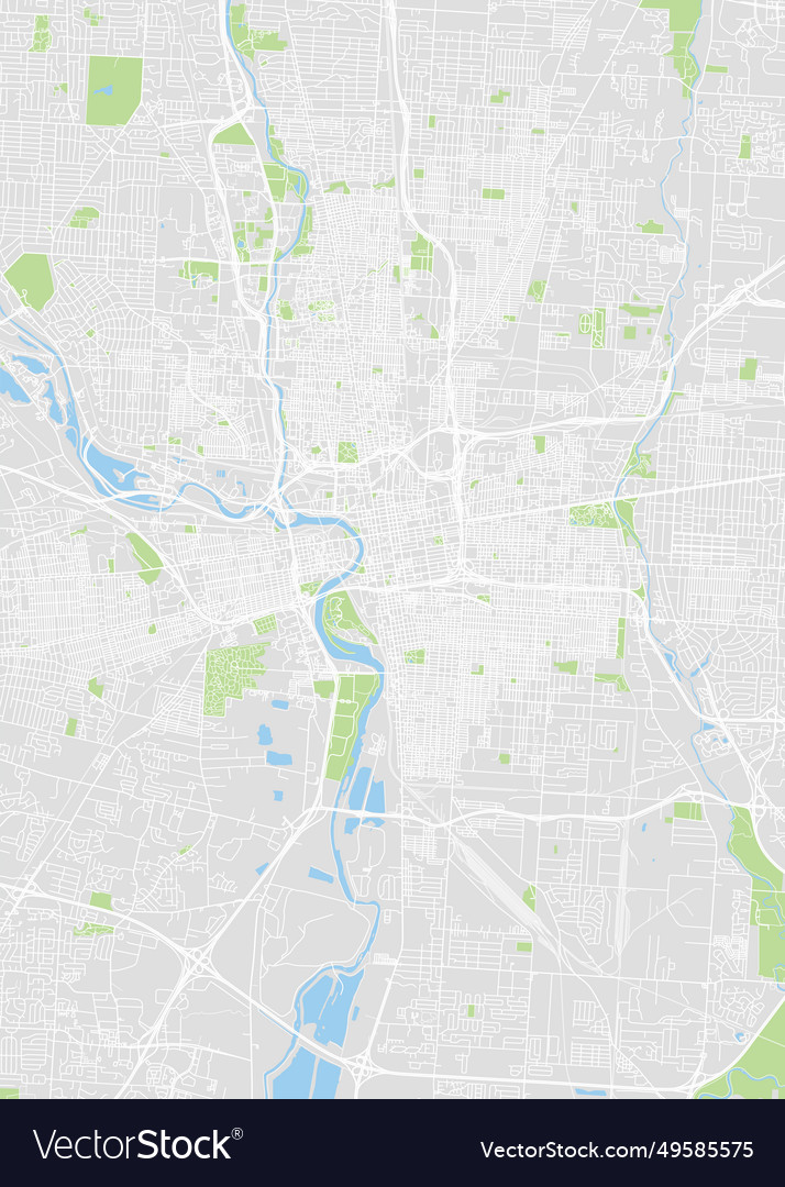 City map columbus color detailed plan