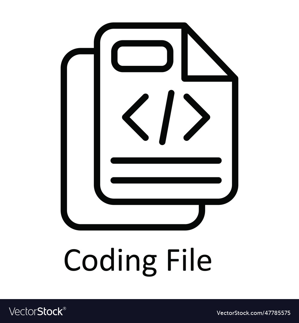 Coding file outline icon design