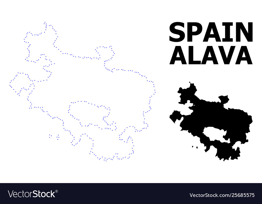 Contour dotted map alava province