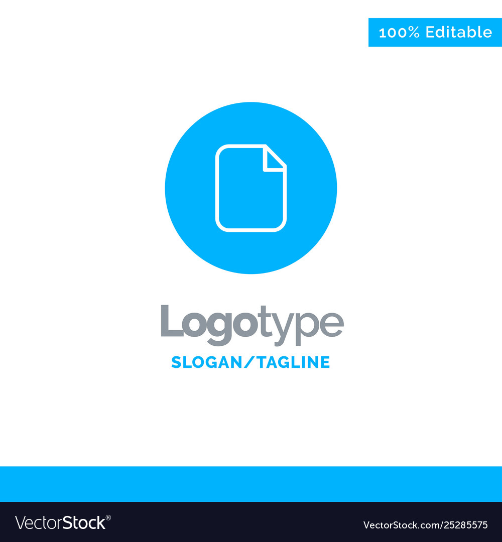 Document file basic ui blue solid logo template vector image Document file basic ui blue solid logo template