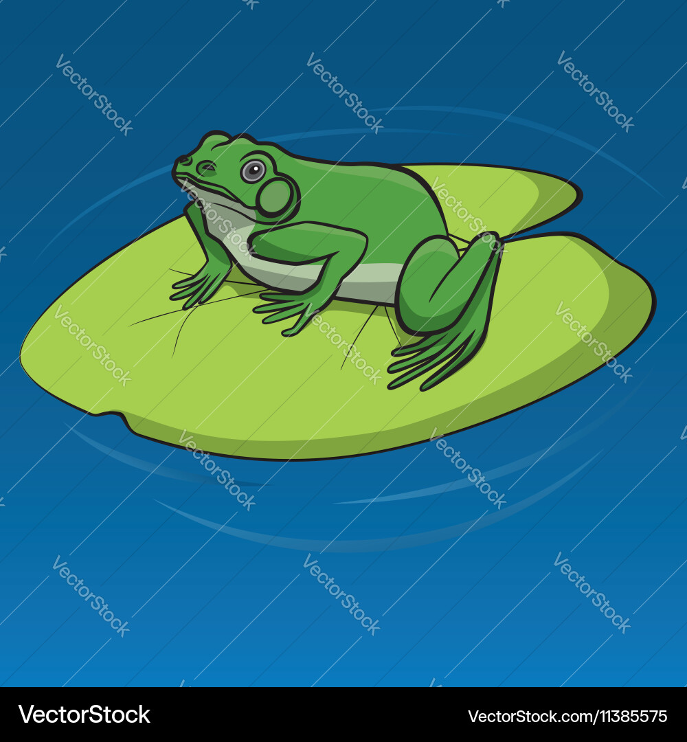 Frog sitting on leaf Royalty Free Vector Image