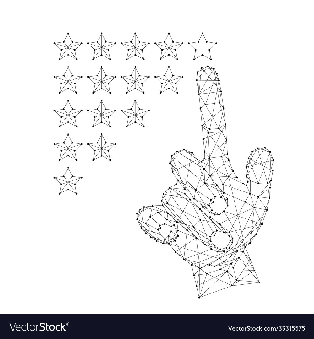 Hand a man with an index finger putting down