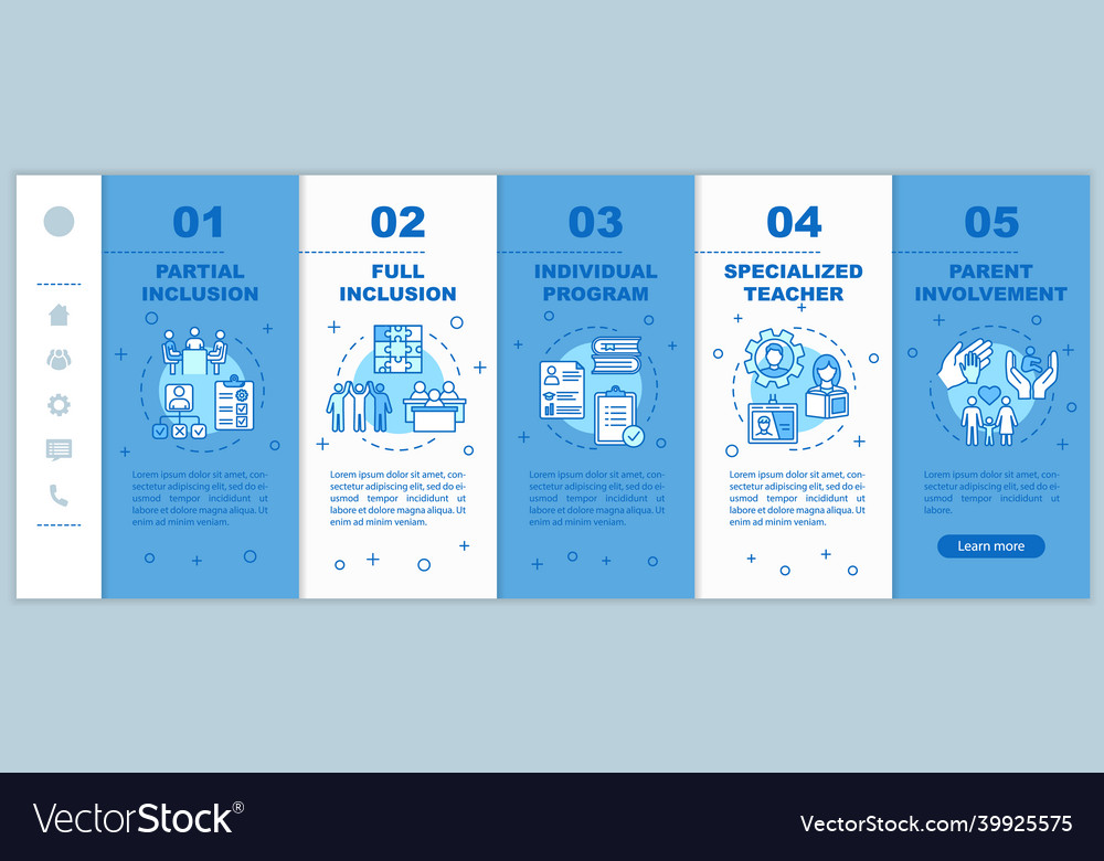 Inclusive education onboarding template parental vector image Inclusive education onboarding template parental