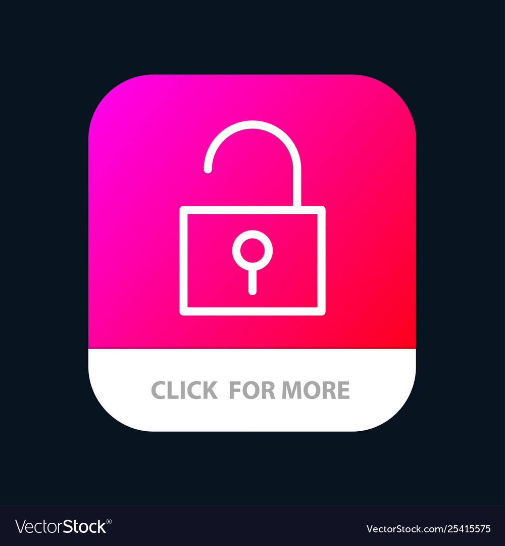 Lock unlocked user interface mobile app button vector image Lock unlocked user interface mobile app button