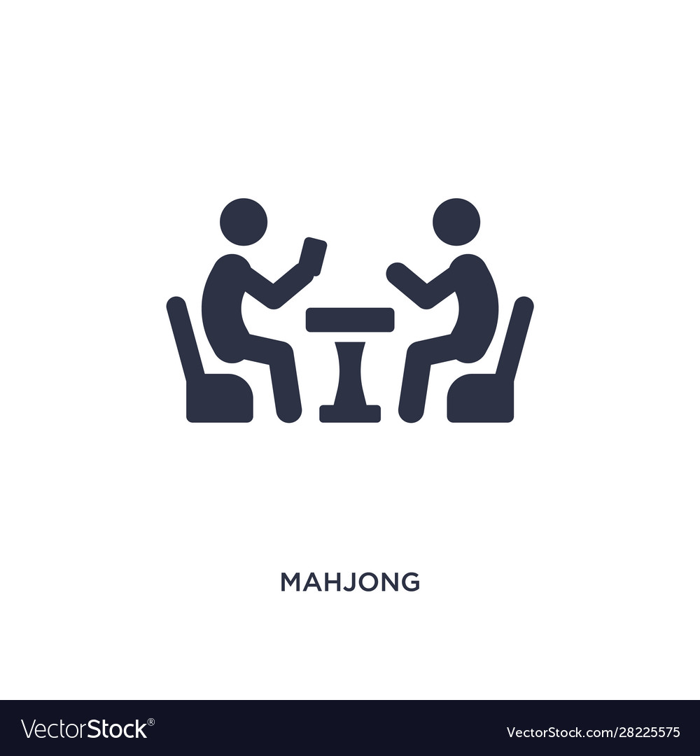 Mahjong icon on white background simple element