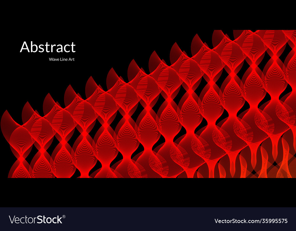 Modern abstract background with wavy lines in red vector image Modern abstract background with wavy lines in red