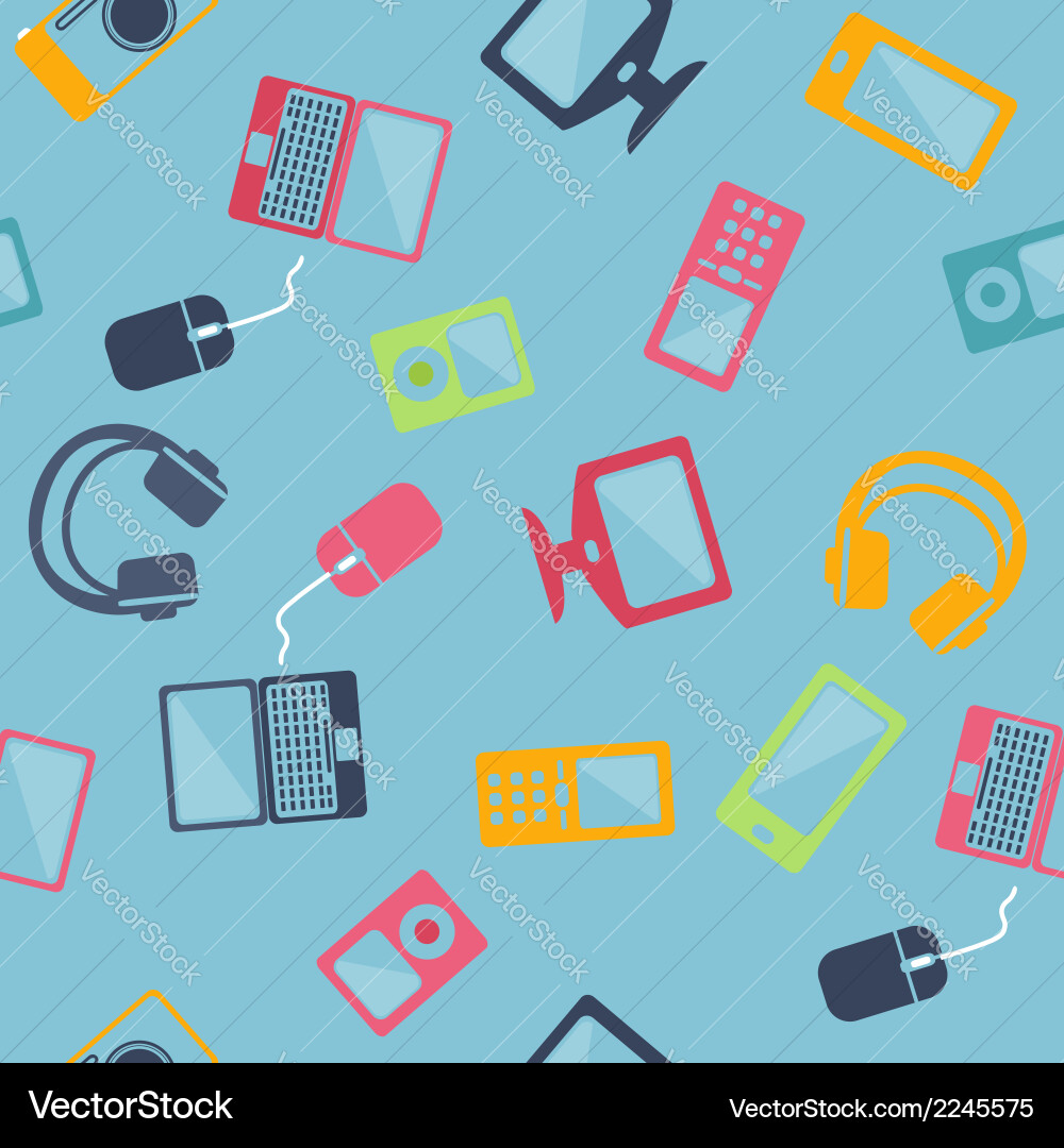 Seamless pattern digital devices Royalty Free Vector Image