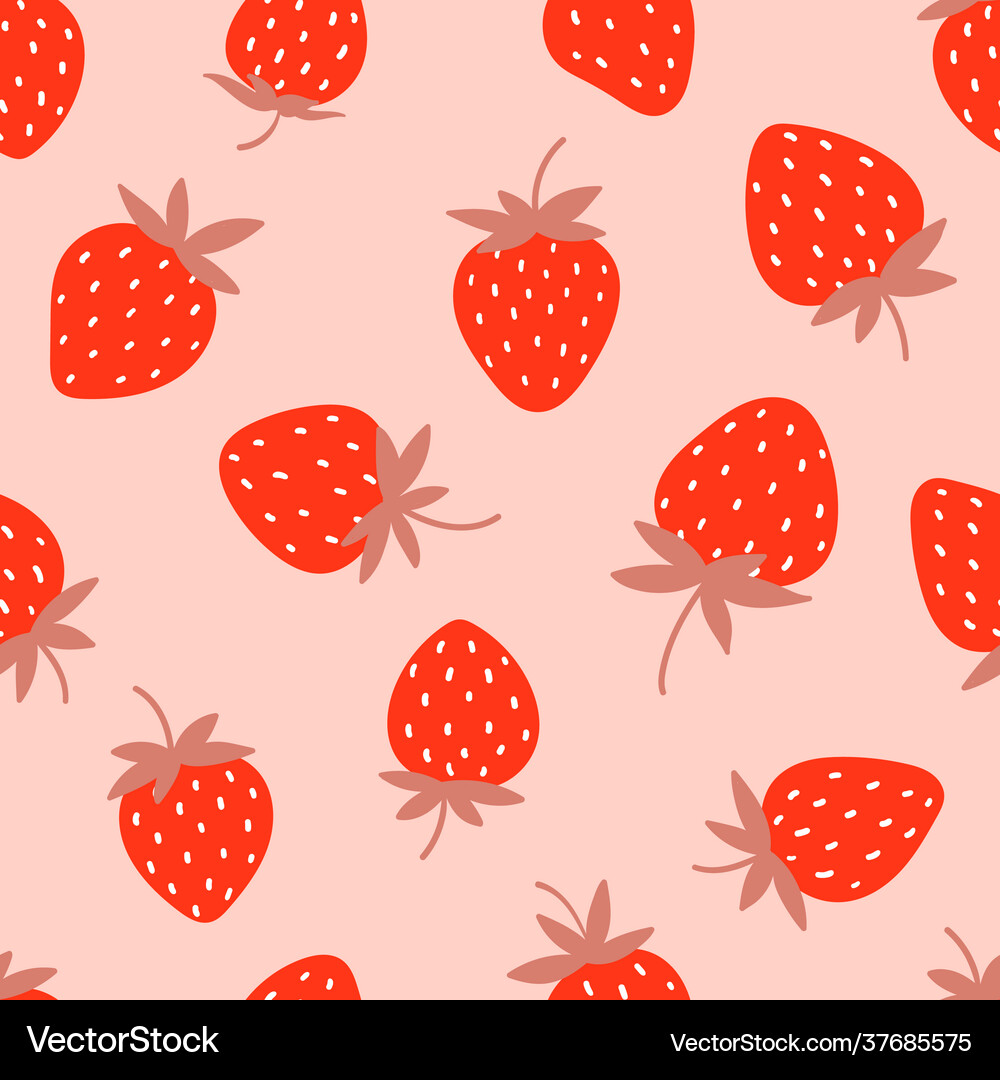 Seamless pattern with strawberry Royalty Free Vector Image