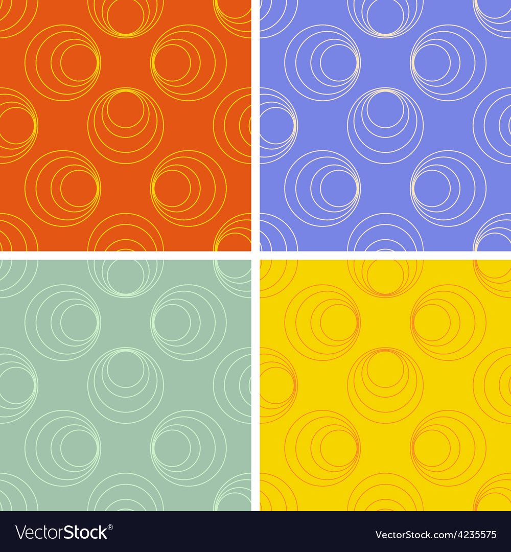 Seamless round figures pattern set