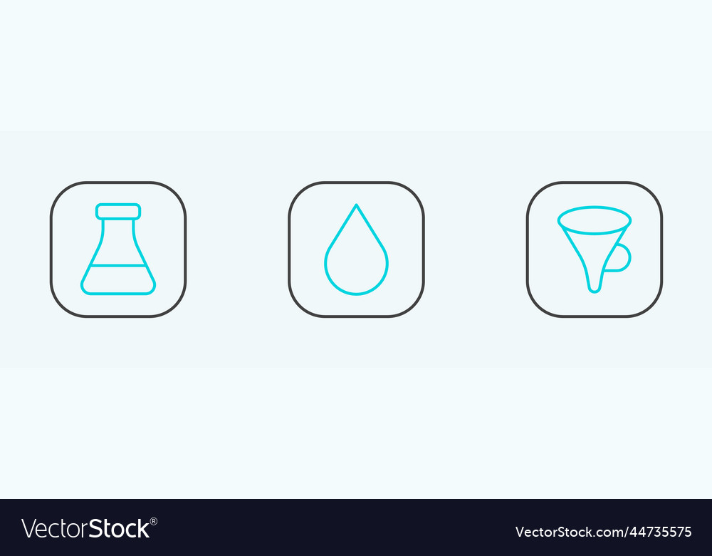 Set line funnel or filter test tube and flask vector image Set line funnel or filter test tube and flask