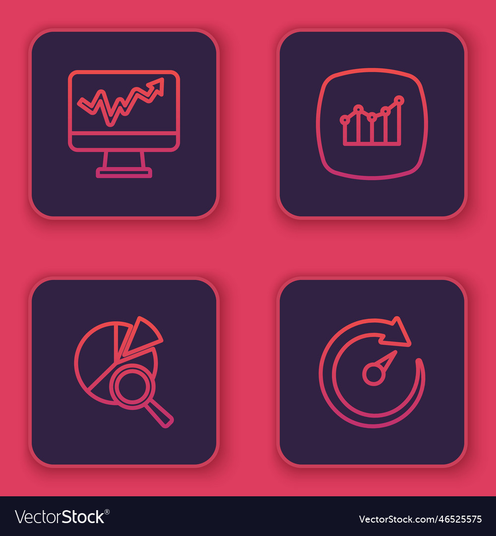 Zeilenmonitor mit Diagramm-Suchdaten festlegen vector image Zeilenmonitor mit Diagramm-Suchdaten festlegen