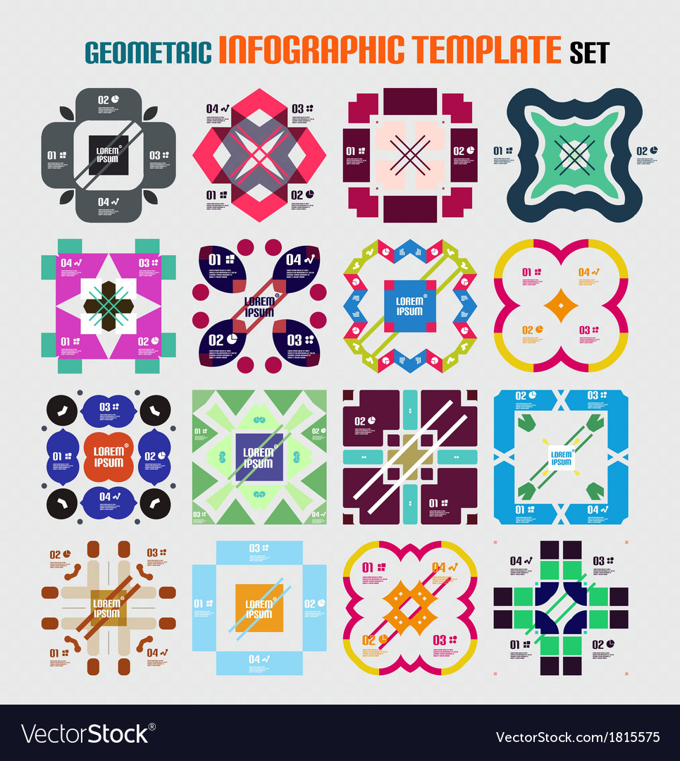 Set of infographic modern templates - squared