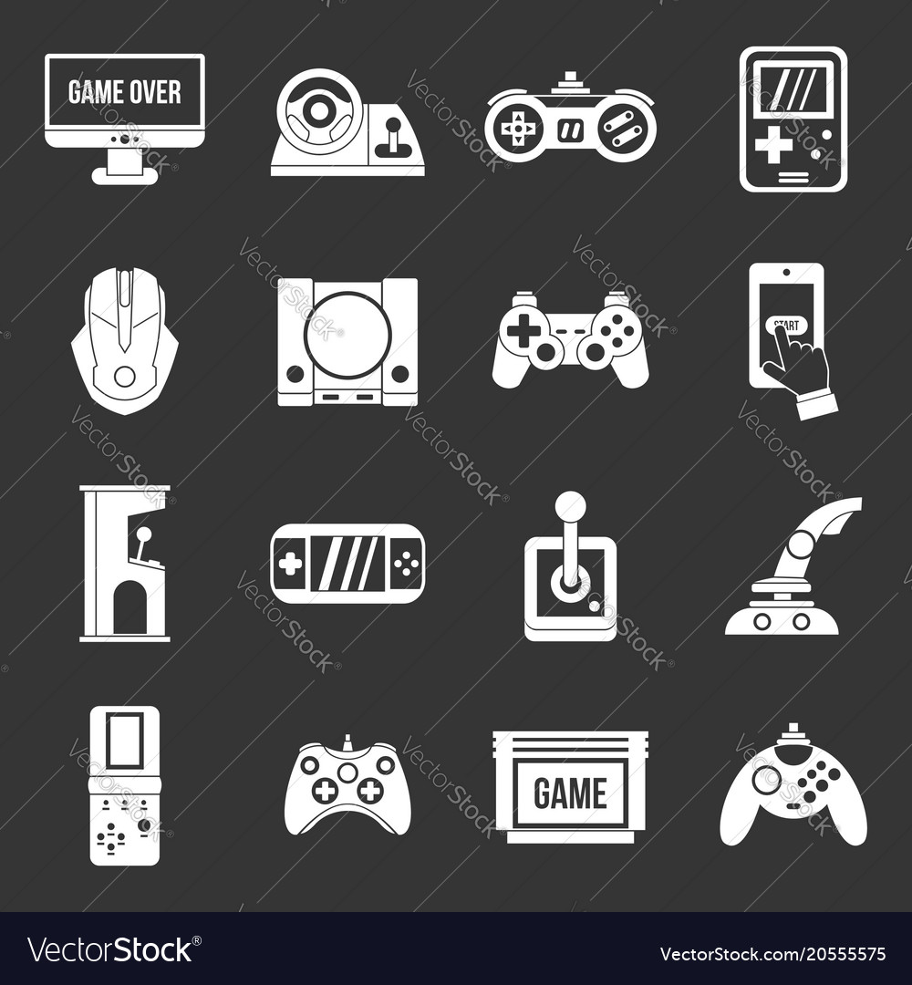 Set of video game icons Royalty Free Vector Image