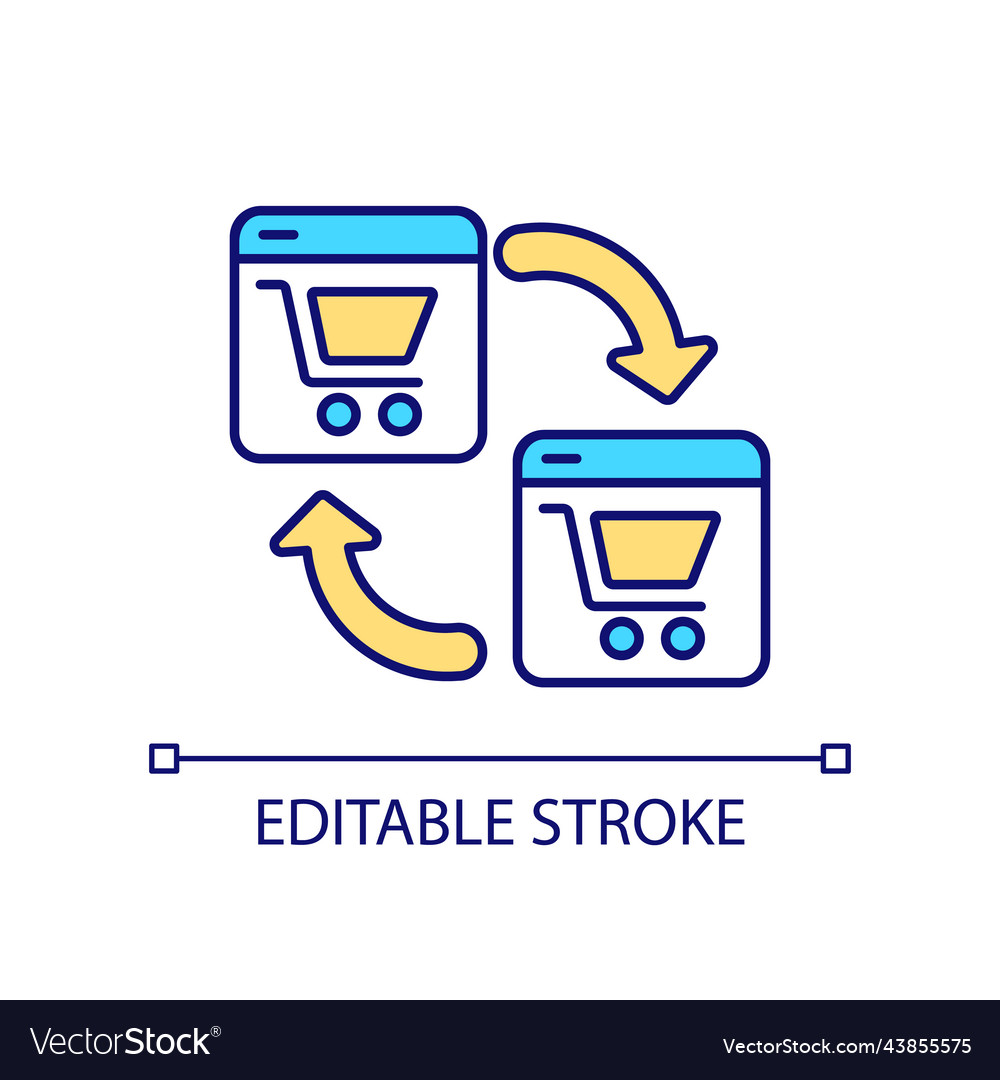 Webpages transition rgb color icon vector image Webpages transition rgb color icon